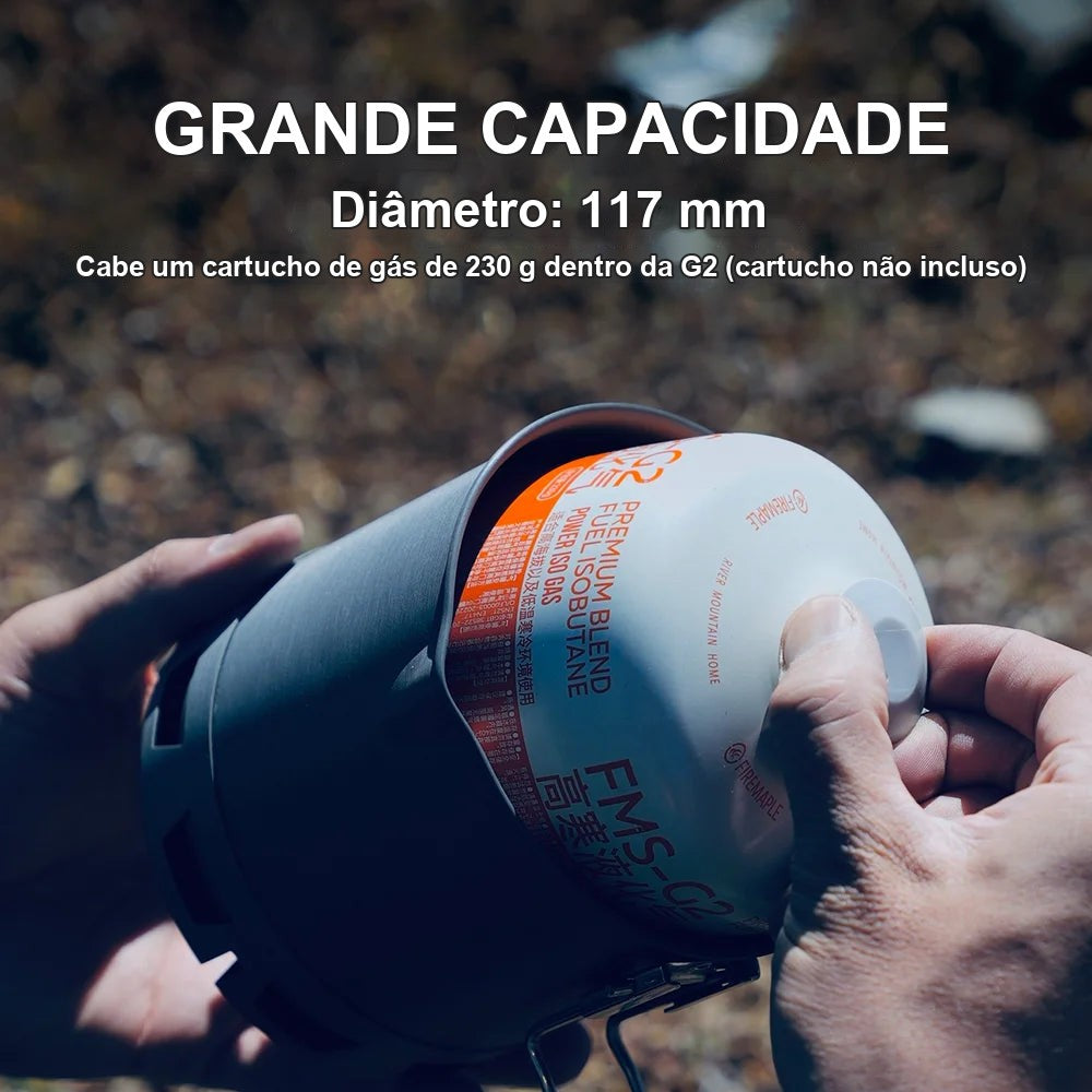 O gás vai dentro