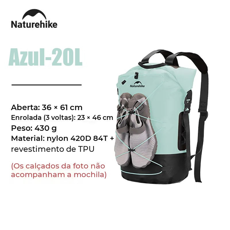 Mochila Impermeável Naturehike com Divisória Seco e Molhado