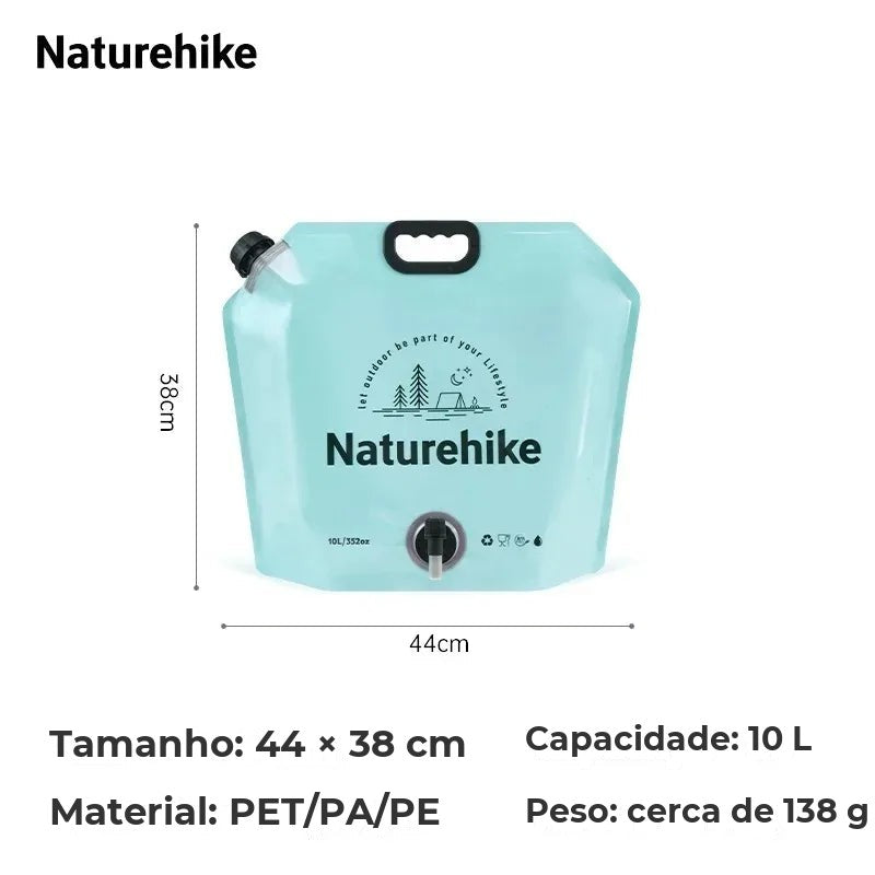 Bolsa de Água Dobrável Naturehike 10 L com Torneira
