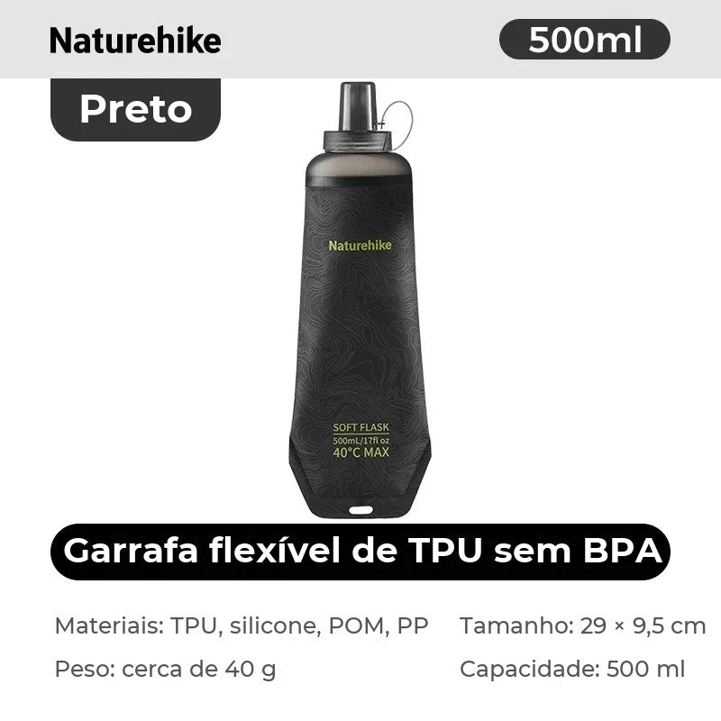 Garrafa Dobrável Naturehike 500 ml – preta: material, peso e medidas