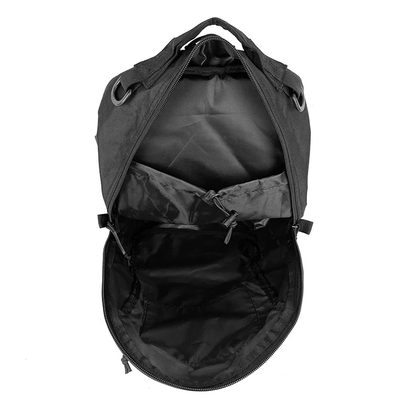 Mochila Tática 20L MOLLE – compartimento principal aberto