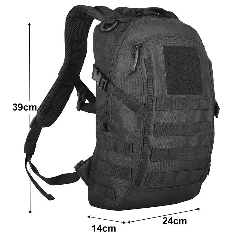 Mochila Tática 20L MOLLE – medidas: 39 x 24 x 14 cm