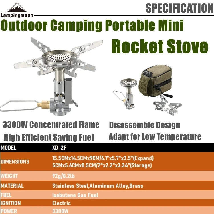 Fogareiro Campingmoon XD-2F com Regulador de Pressão