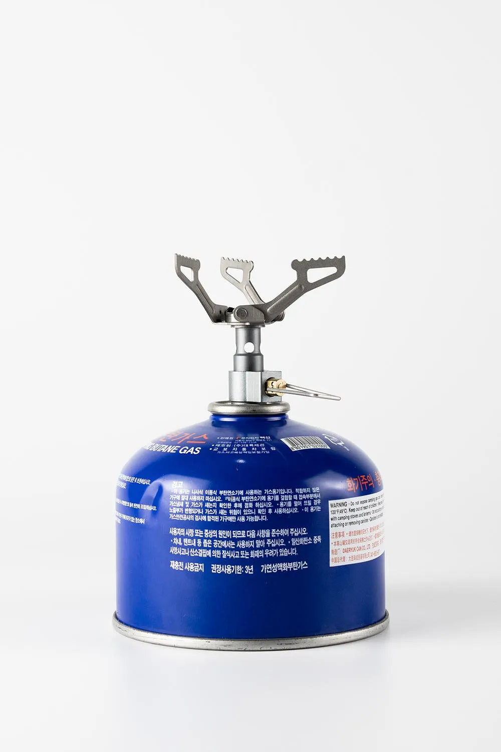 Fogareiro Ultraleve de Titânio BRS-3000T – montado sobre um cartucho de gás