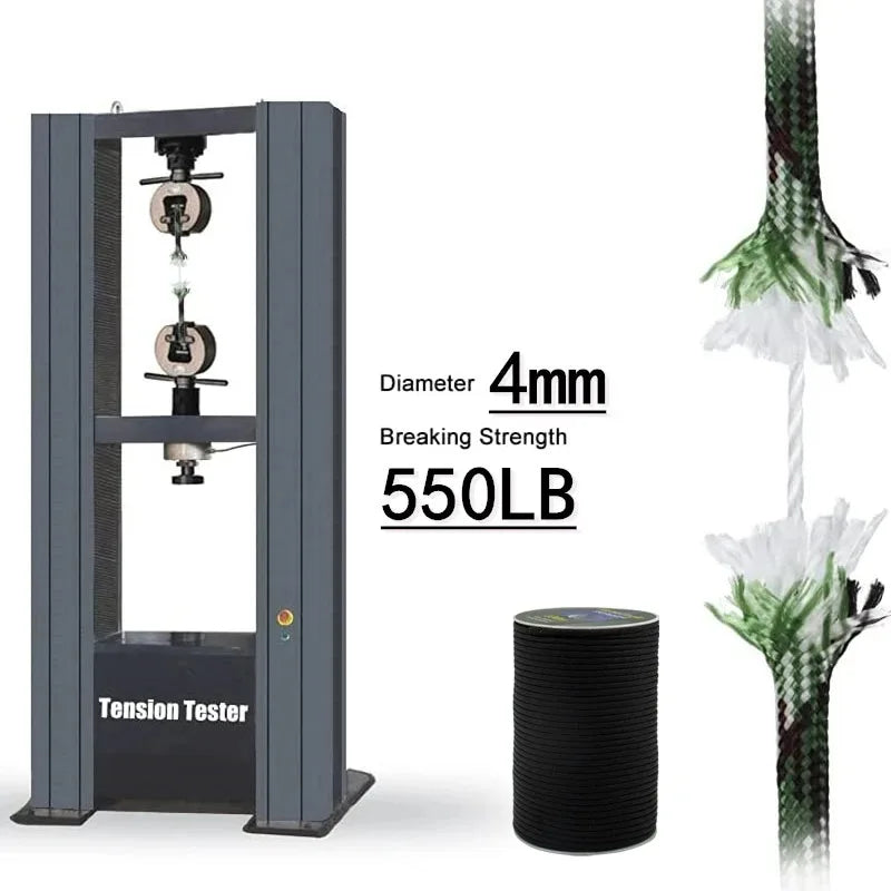 Corda Paracord 550 com 7 Fios, 30 m – teste de resistência de 550 lb, diâmetro de 4 mm