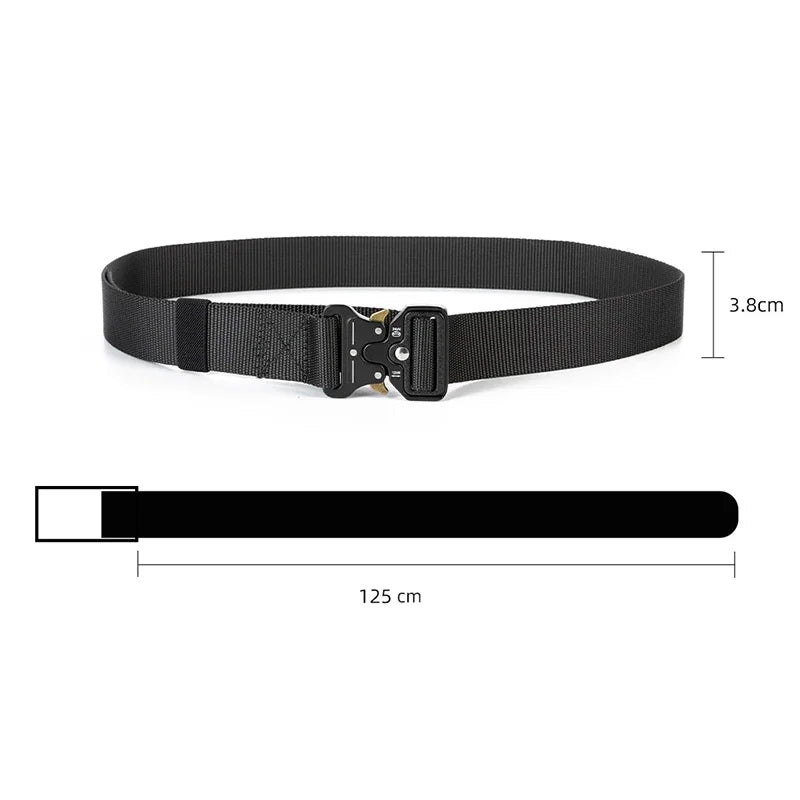 Cinto Tático de Engate Rápido – medidas: 3,8 cm de largura e 125 cm de comprimento