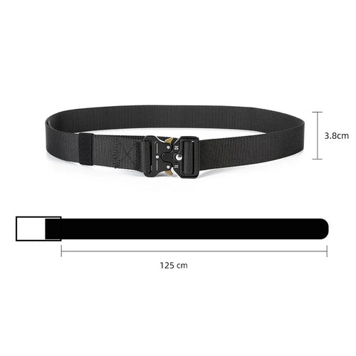 Cinto Tático de Engate Rápido – medidas: 3,8 cm de largura e 125 cm de comprimento