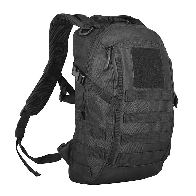 Mochila Tática 20L MOLLE – mochila preta vista de frente