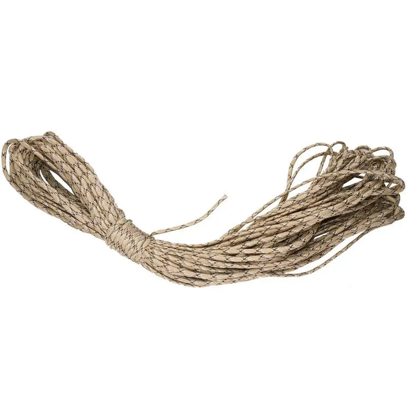 Corda Paracord 550 com 7 Fios, 30 m – rolo camuflado desenrolado