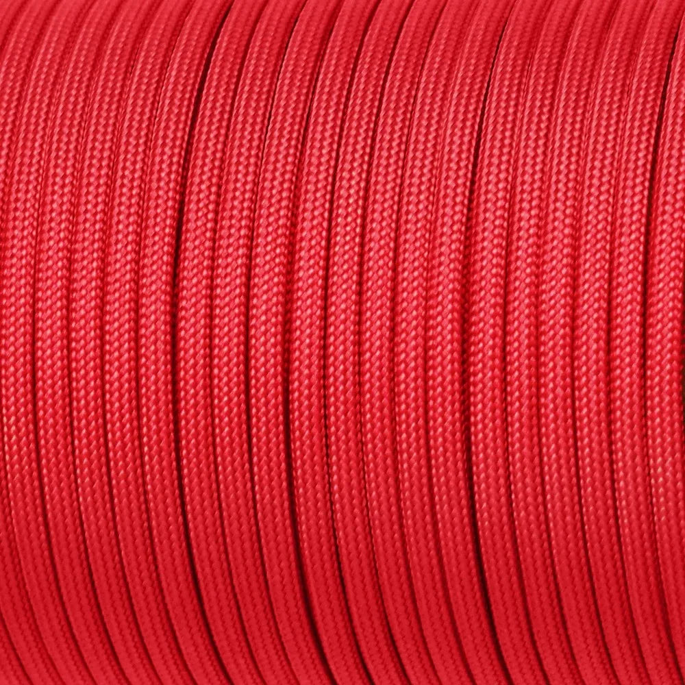 Corda Paracord 550 com 7 Fios, 30 m – detalhe da trama vermelha