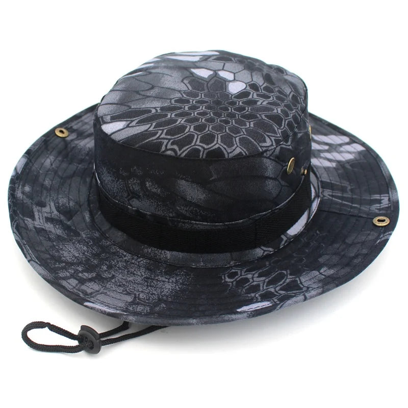 Chapéu Boonie Camuflado – estampa Python preto
