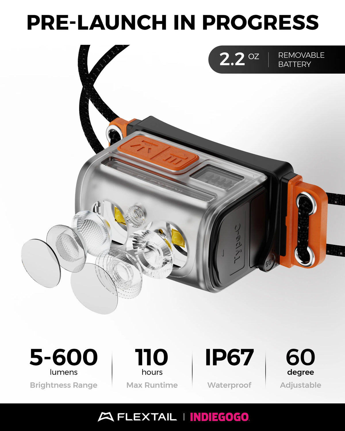 Lanterna de Cabeça Flextail Tiny Helio 600Z